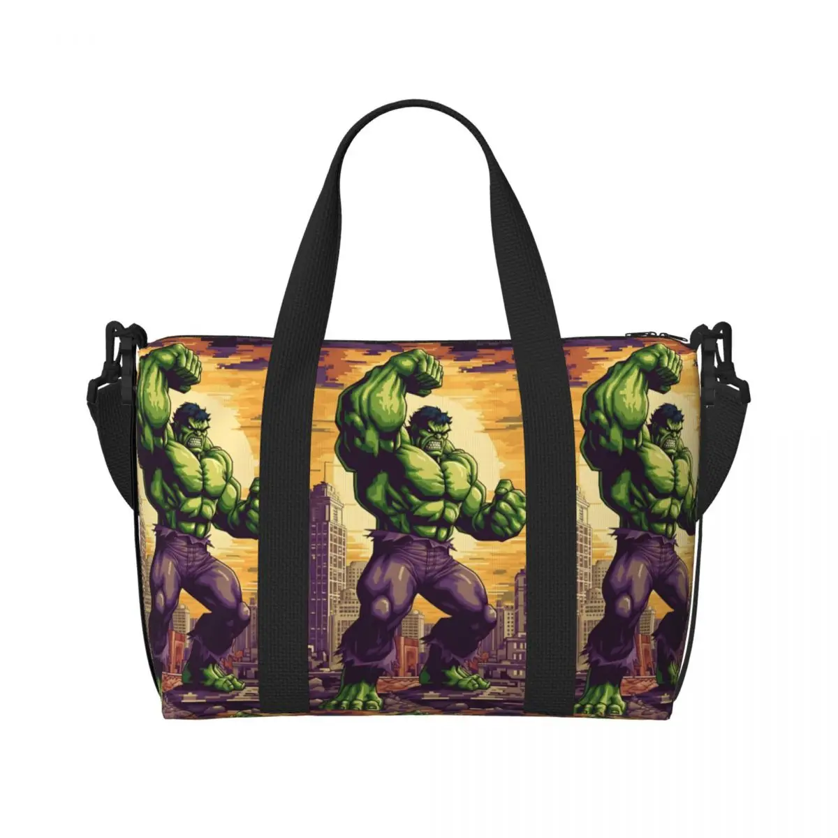 

Custom Large Hulk Incredible Glow Tote Bag Women Cartoon Movie Shoulder Shopping Gym Beach Travel Bag