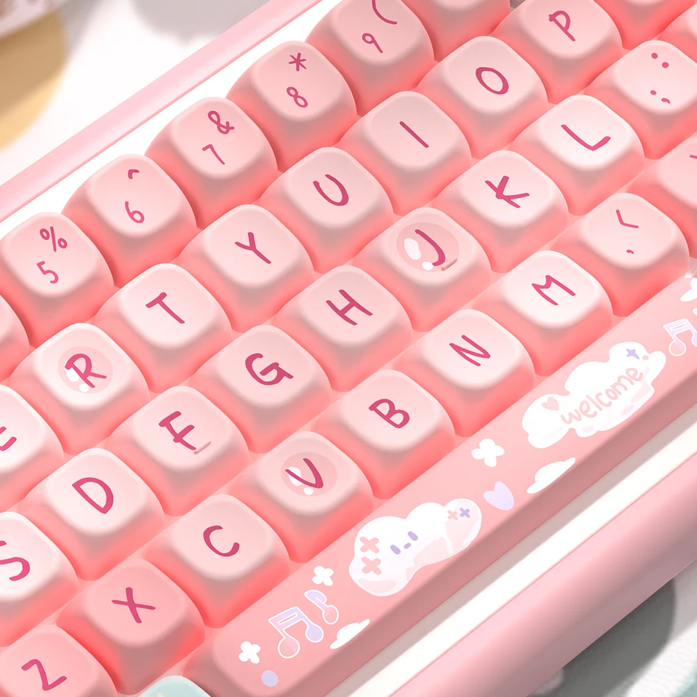 Imagem -03 - Keycaps Tema Ice River Perfil Sca Keycap Personalizado dos Desenhos Animados Teclado Mecânico com 7u e Iso Key Cap