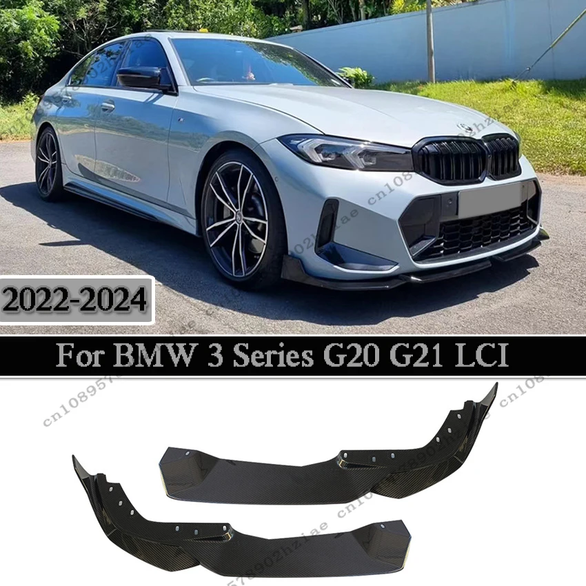 

For BMW 3 Series G20 G21 LCI 2022 2023 2024 MP Style Front Bumper Splitter Lip Spoiler Diffuser Guard Body Kit Cover Accessories