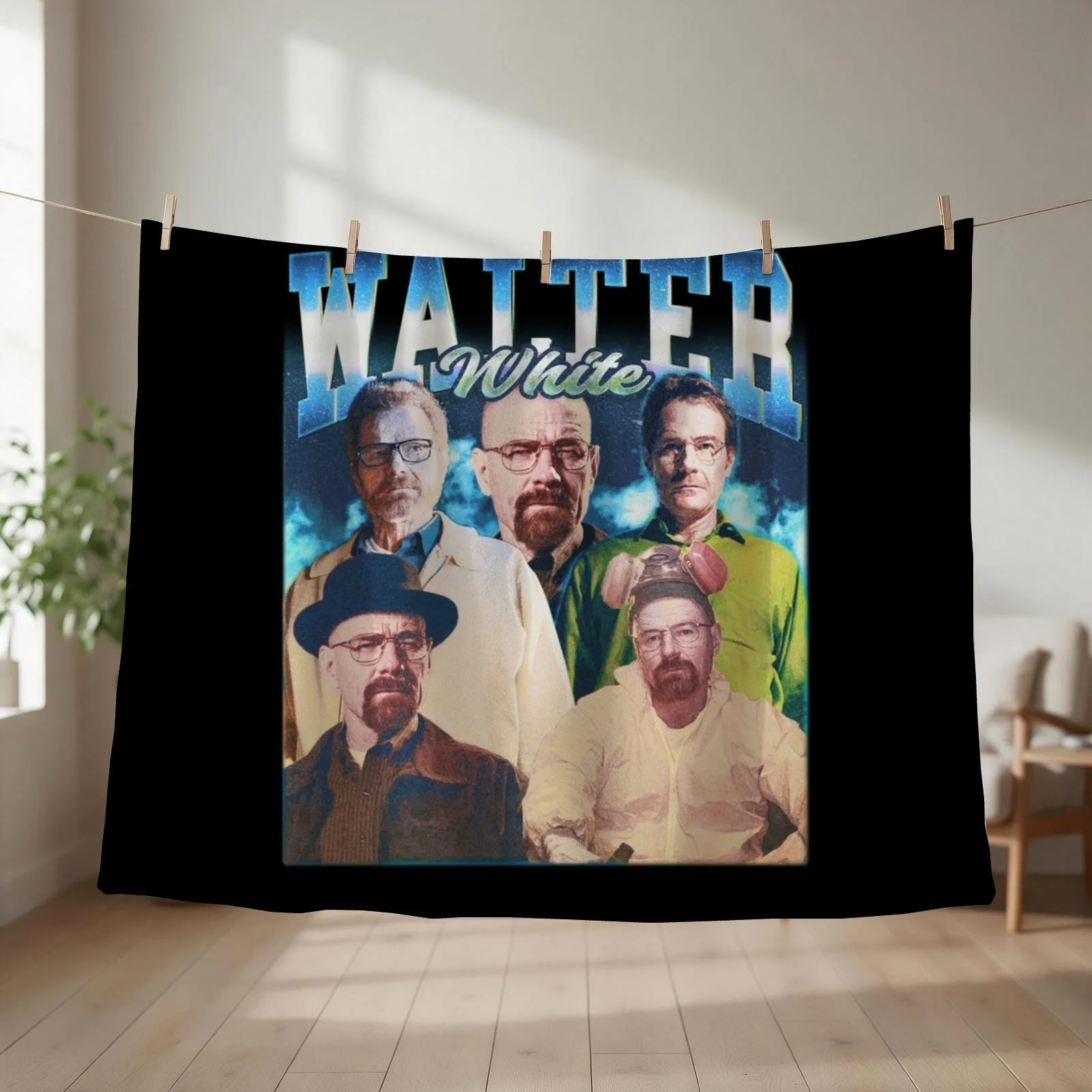 WALTER WHITE Vintage 90s Rap Style, Walter White Bootleg Fan Throw Blanket Fashion Sofas Softest heavy to sleep Blankets