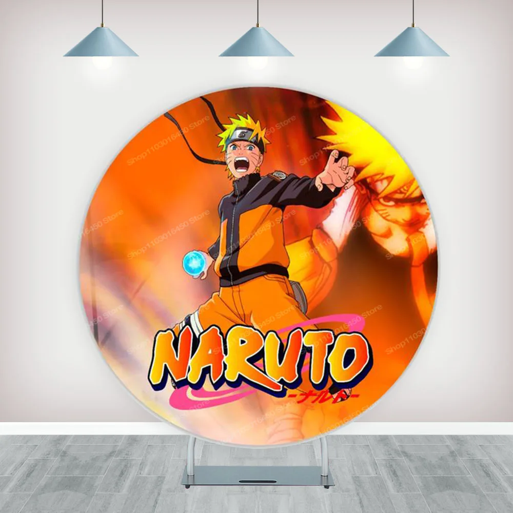 Naruto achtergronden verjaardag elastische cover decor rond voor jongens Sakura komische thema rekwisieten banner cirkel foto achtergronden