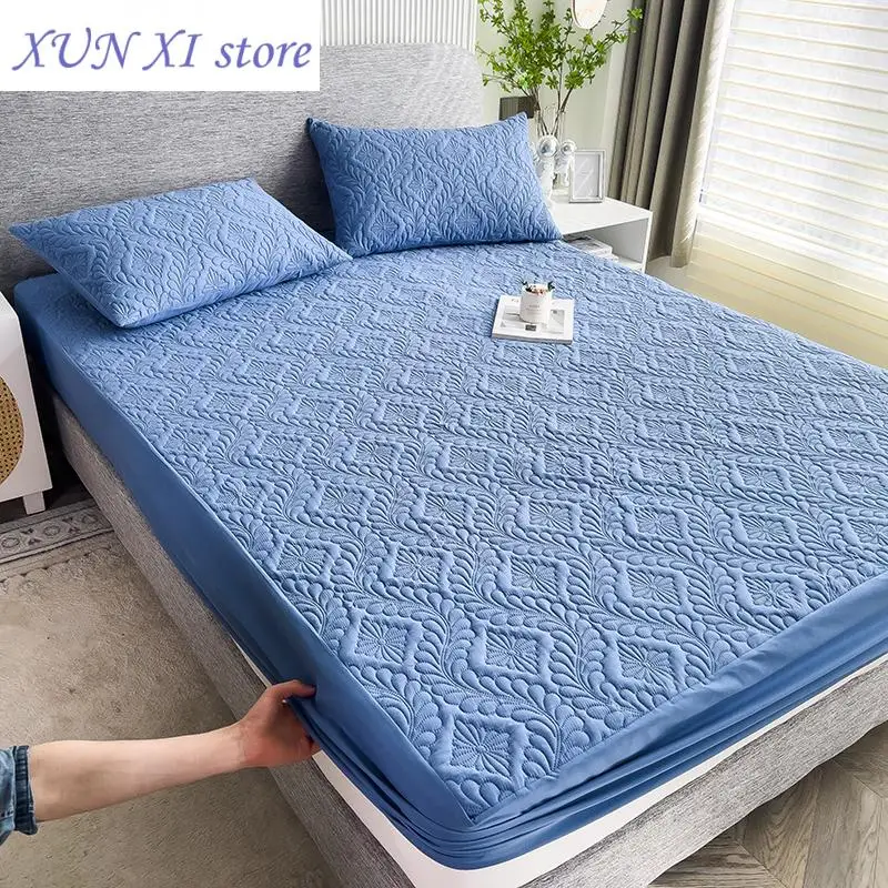 

New Waterproof Mattress Protector Thicken Fitted Sheet Breathable Noiseless Mattress Pad for Twin/Double/Queen/King Size Beds