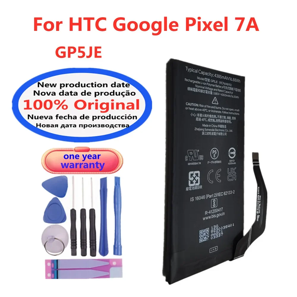 GP5JE 4385mAh Original High Quality Battery For HTC Google Pixel 7A 5G Pixel7A Phone Batterie Bateria Fast Shipping + Tools