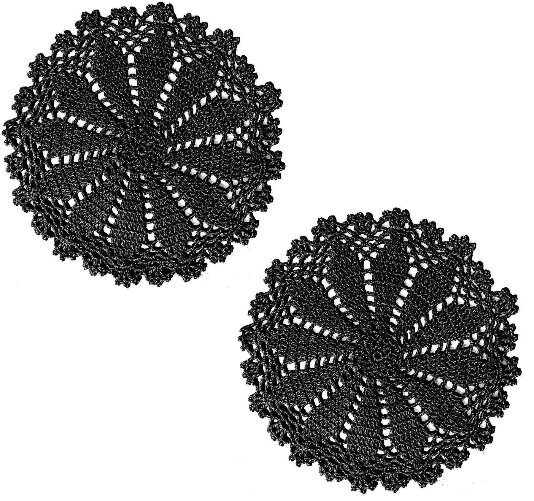 BomHCS   Doilies Handmade Round Crochet Lace Doilies Table Placemats Vase Pads Mats Doily2pcs