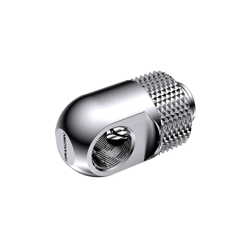 Granzon G1/4'' 90 Degree Rotary Elbow Fitting / Connector Adapter PC Water Cooling Accessories Black Silver / GD-90