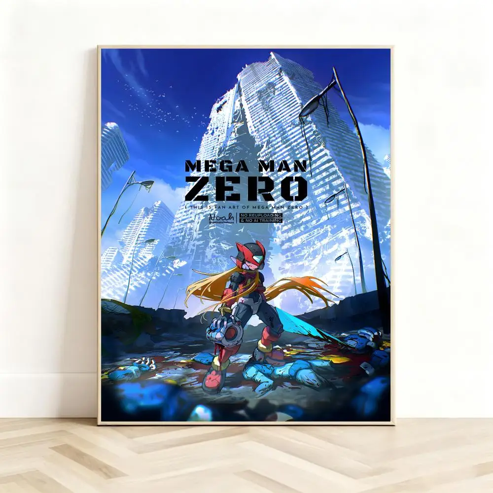 Intense Video-Game M-Mega Man Zero Poster Classic Self-Adhesive PP Wall Sticker for Living Room Bar Decor Gift