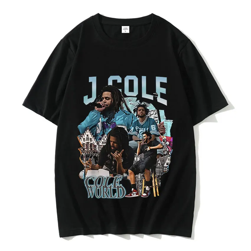 2023 New J Cole Vintage Graphic Tee Shirt Men\'s Hip Hop Rapper Streetwear T-Shirt Men Women Cotton Short Sleeve Oversized Tees