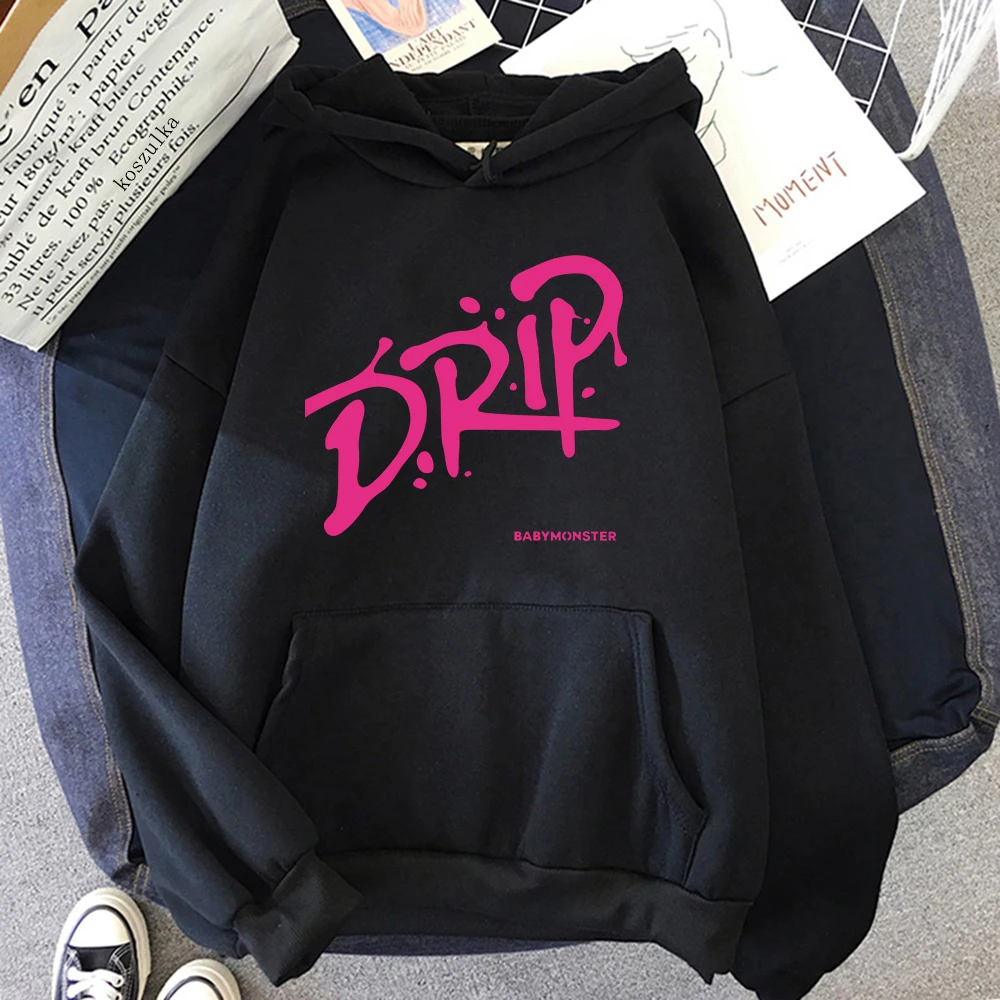 

Babymonster Album Drip Мужская толстовка с капюшоном в стиле ретро Harajuku Эстетика Простая осень-зима Высококачественная комфортная спортивная одежда на открытом воздухе