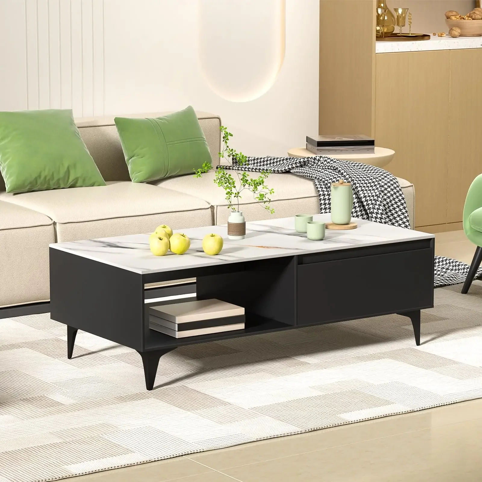 

Furniture Metal Short Legs Simple Small Coffee Table Coffee Table Set