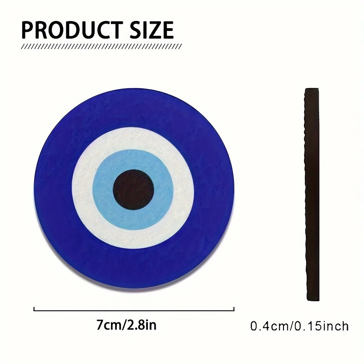 Pack of Blue Evil Eye Car Coasters, Quick-Absorbing Diatomaceous Earth Technology Cloth, Plastic Non-Slip Mat, Car Interior Decoration Accessories