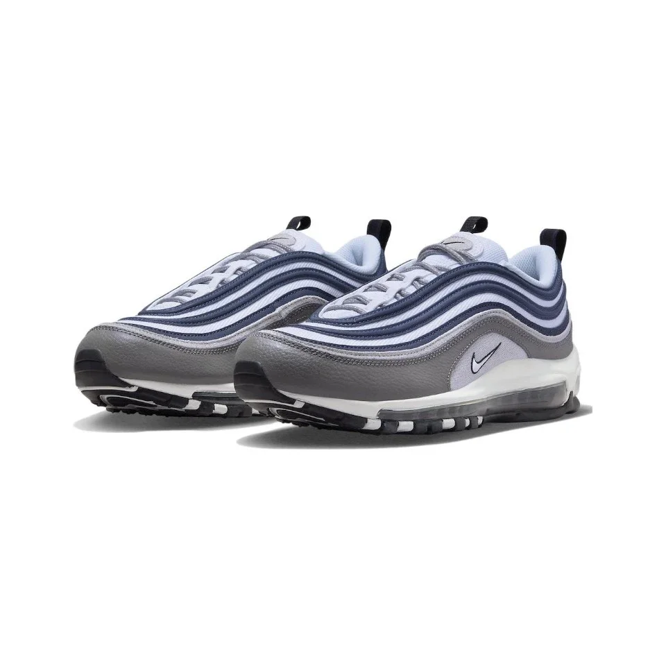 Original Nike Air Max 97 "Georgetown" Men's and Women's Running Shoes Breathable Sports Unisex Blue Grey Sneakers DV7421-001