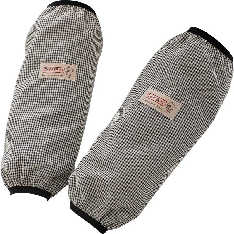 Women's Cotton Plaid Sleeve Waterproof Oversleeves Housework Cleaning Anti-Dirty Arm Sleeves Warm Autumn and Winter Oversleeve image 6