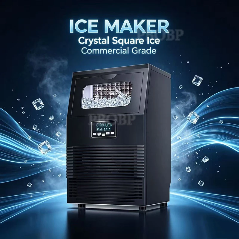 Automatic Electric Portable Mini Ice Maker Cube 40KG Daily Output Stainless Steel for Household Hotel Outdoor Use
