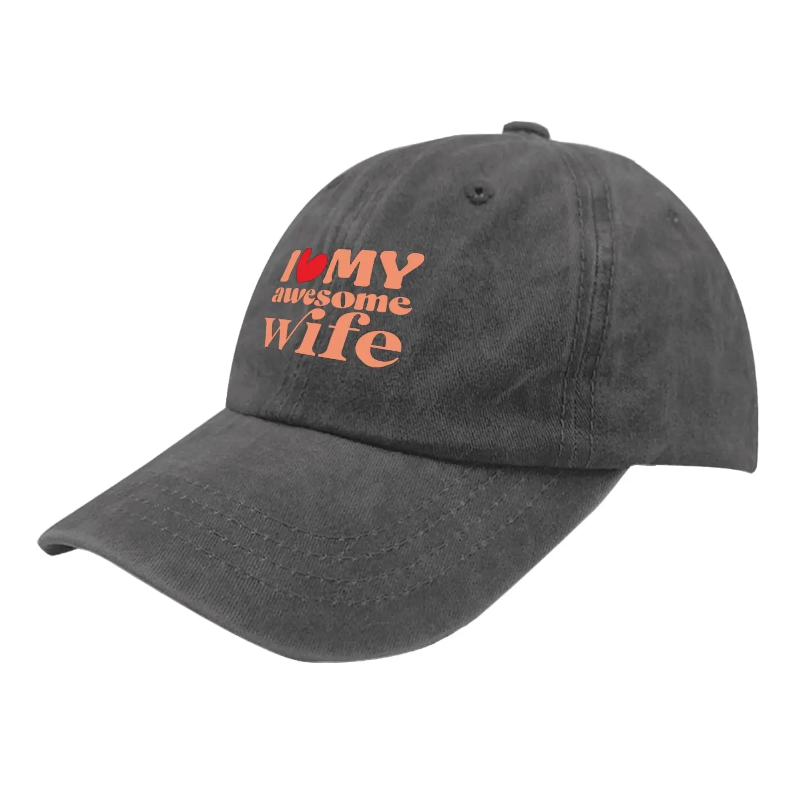 I Love My Awesome Wife Trucker hat Fashion Men Women Baseball Cap Adjustable Washed Denim Hat Breathable Hip Hop Sunshade Hat