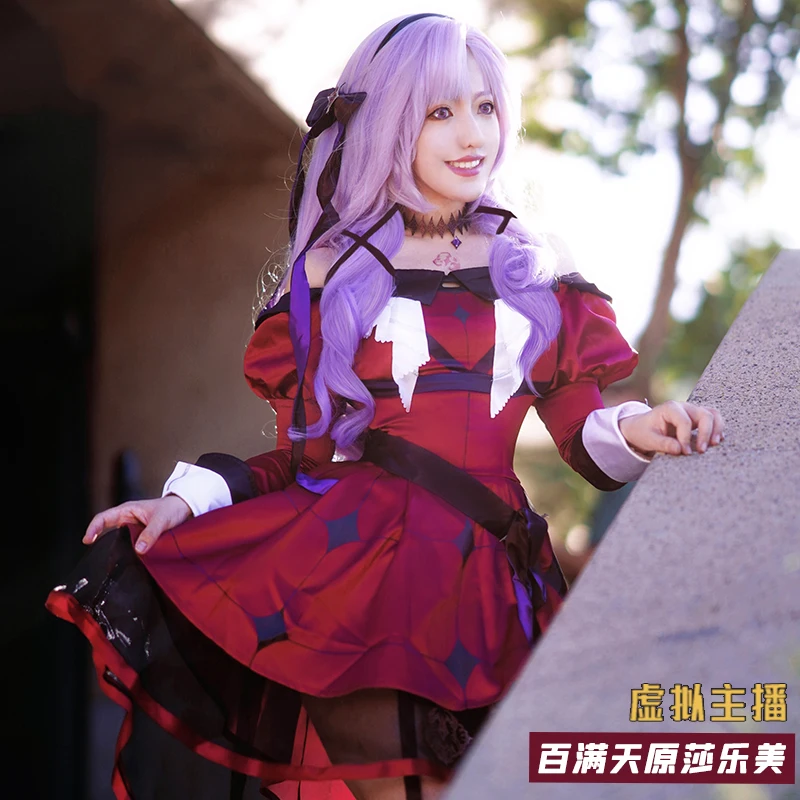 COS-HoHo Anime Vtuber Nijisanji Hyakumantenbara Salome Game Suit Lovely Dress Uniform Cosplay Costume Halloween Party Outfit