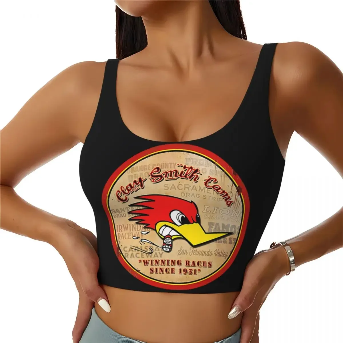 Custom Street Mr.Horsepower Clay Smith Cams Women Sports Bra High Impact Vest Gym Workout Yoga Crop Tank Top