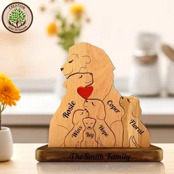 Wooden Animal Home Puzzles Custom Names DIY Wooden Lion Puzzles Gifts for Mom and Dad Anniversary Thanksgiving Home Decor