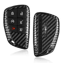 Capa Key Fob para GMC Hummer com KeyChain Caso chave de fibra de carbono real, proteger para Hummer EV Pickup SUV Smart Shell, 2025