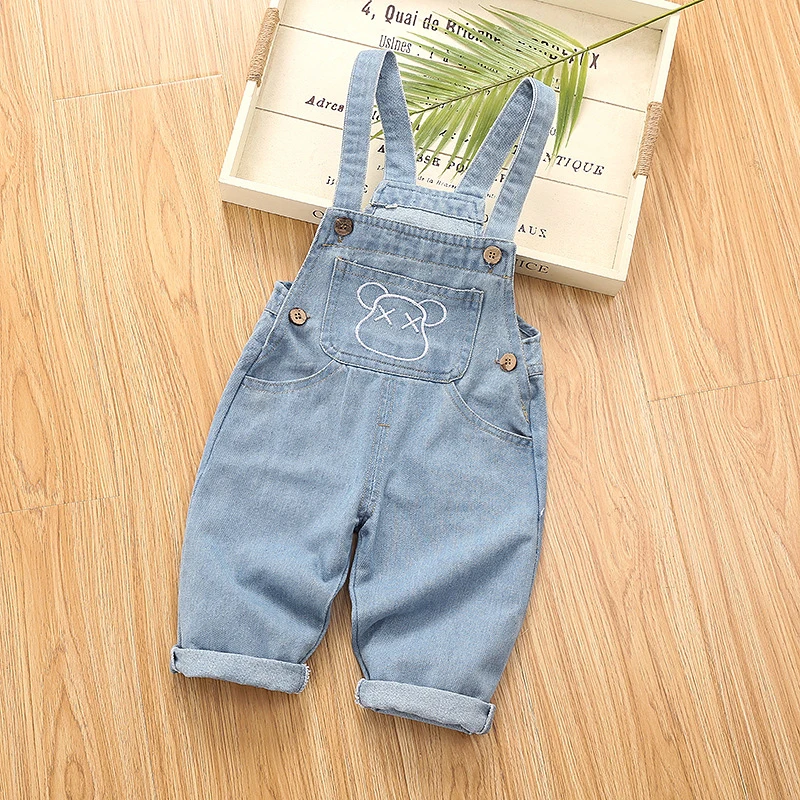 IENENS Boy Girl Overalls Toddler Clothes Child Jumpsuit Infant Denim Dungarees 1 2 3 4 Years Spring Autumn Baby Soft Jeans