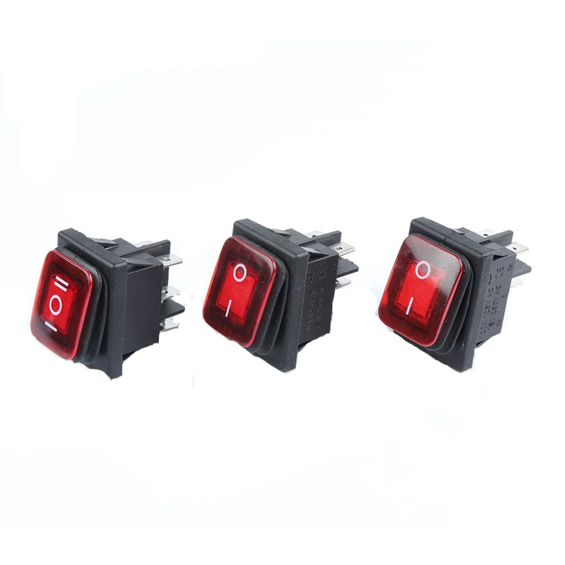 ON-OFF-ON ON-OFF 4/6 Pins 16A 20A 125V 250V AC Car Boat Led Light Rocker Toggle Switch Latching Waterproof Three Positions