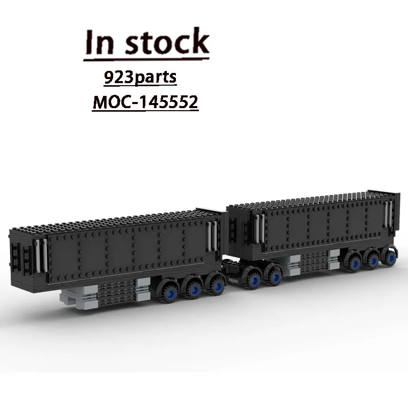 

MOC-145552 City Freight Dry Goods Trailer Double Train Building Block Model 923 Parts MOC Boys Children's Birthday Toy Gift