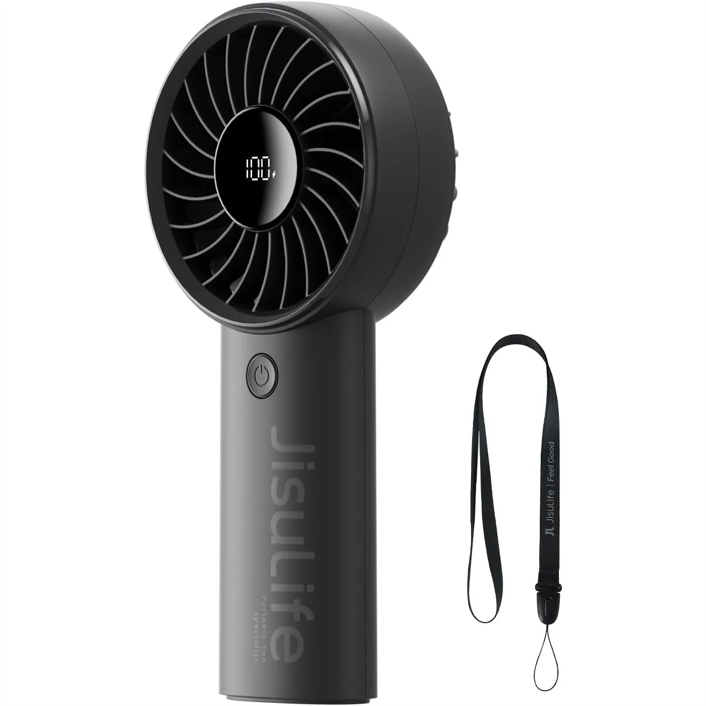 

Handheld Portable Fan with 5000mAh Battery, 5 Speeds Turbo Wind, LED Display, Rechargeable Personal Fan for Travel Concerts