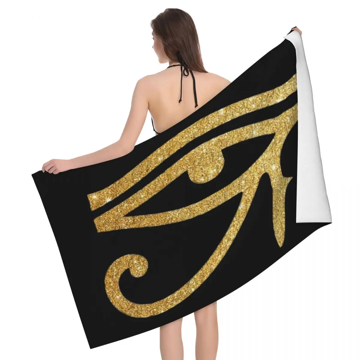 Custom Egypt Eye Of Horus Beach Towel Ancient Egyptian Culture Breathable Microfiber Bathroom Towels