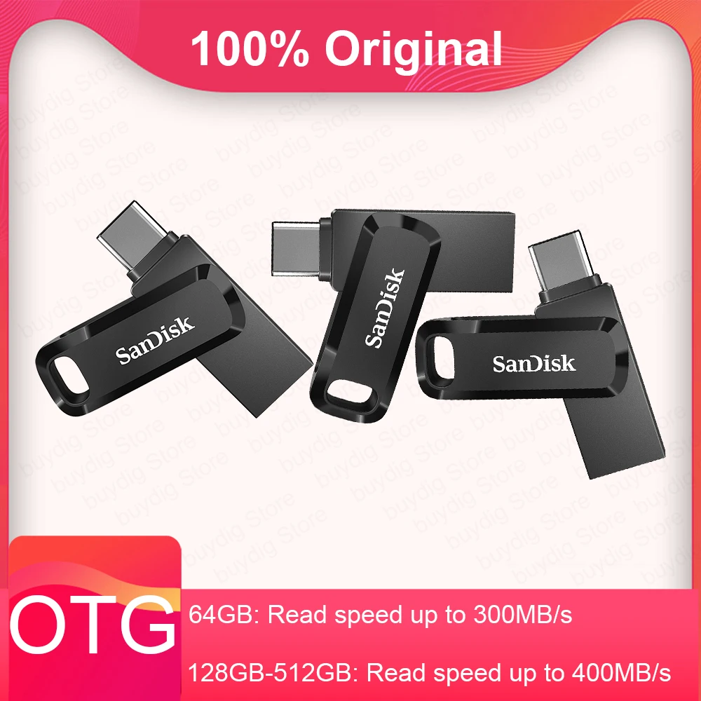 SDDDC3 3 pcs sell USB 3.1 64GB 128GB 256GB 512GB Type-C Ultra Dual OTG Flash Pen Drive For Phone Smartphone Storage PC Computer