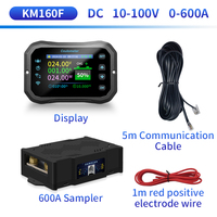 KM160F Coulomb meter with WIFI, high-precision bidirectional current detection, displays battery voltage & power for RV & EV.