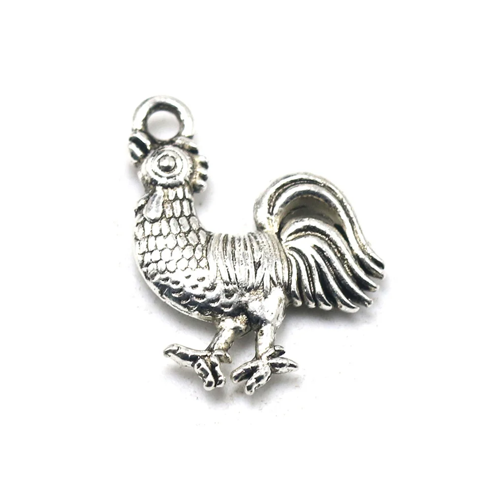 

50Pcs Alloy Rooster Pendants DIY Charm Pendant Set for Necklace Bracelet Jewelry Making Accessories Chinese Zodiac Charms DIY