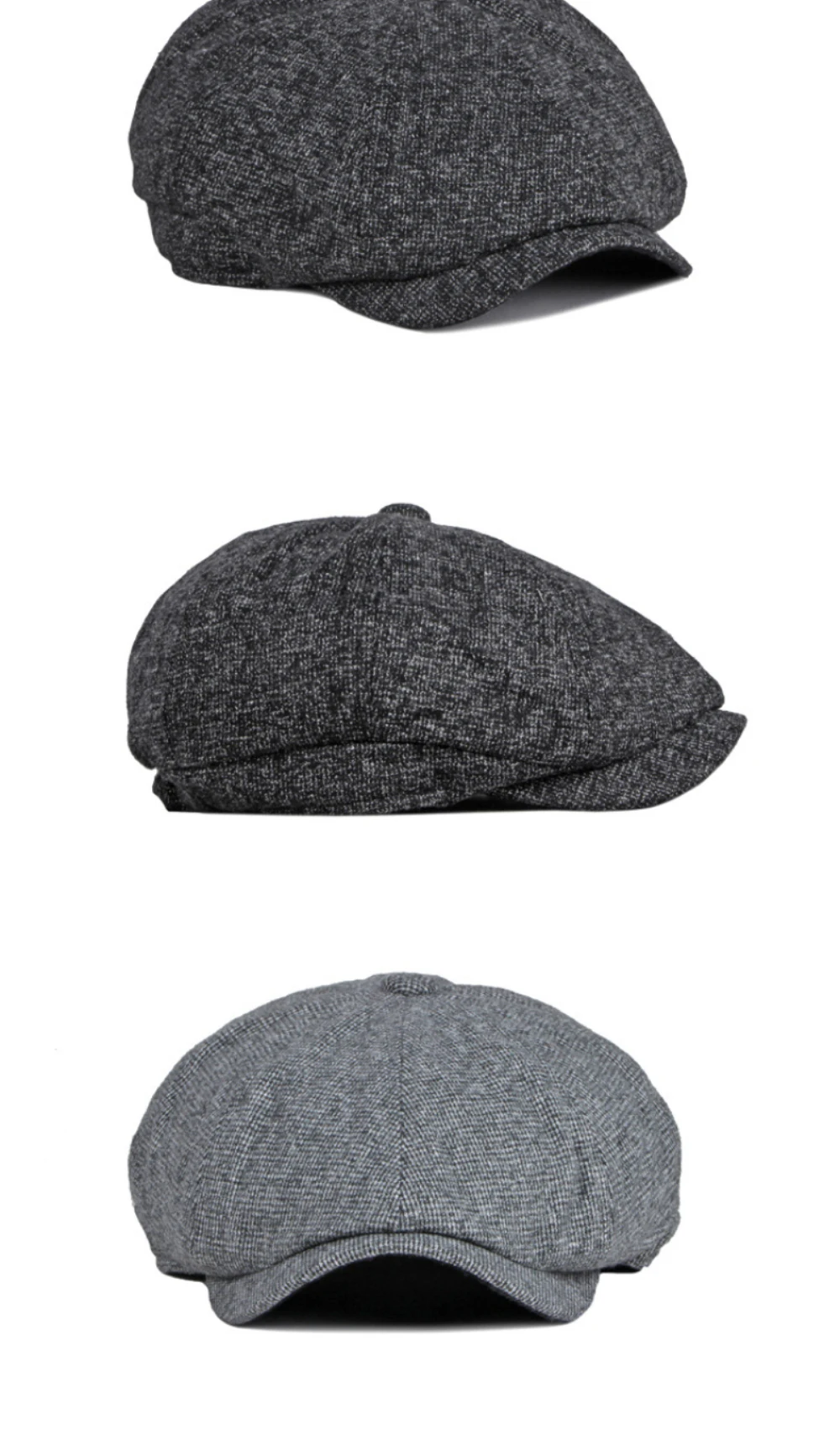 HT4965 Baskenmütze Hochwertige Herbst-Winter-Baskenmütze für Männer und Frauen Künstler Maler Baskenmütze Dicke Warme Herbst-Winter-Achteckige Flachmütze – Detail 5