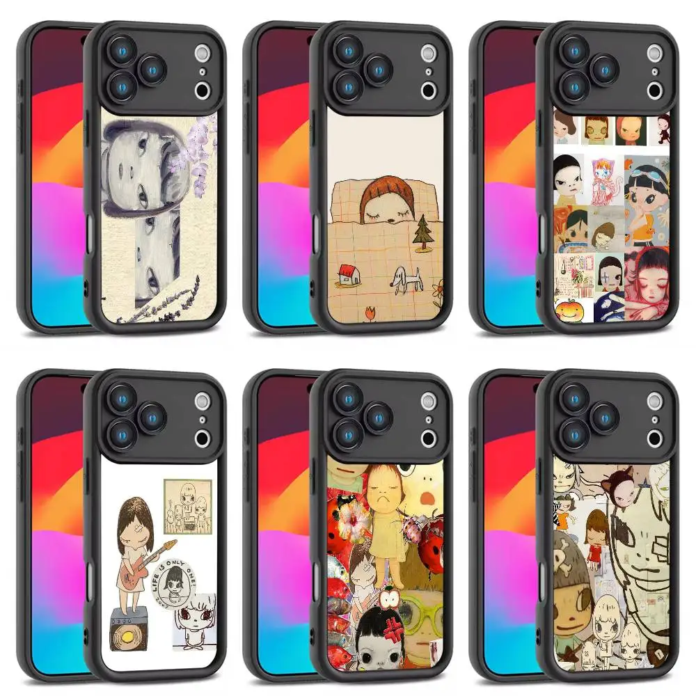 

Japanese Girl Y-Yoshitomo Nara Phone Case For iPhone 17,16,15,14,13,12,Pro,Max,Plus,E,SE4,Air,Mini Black Full Coverage TPU
