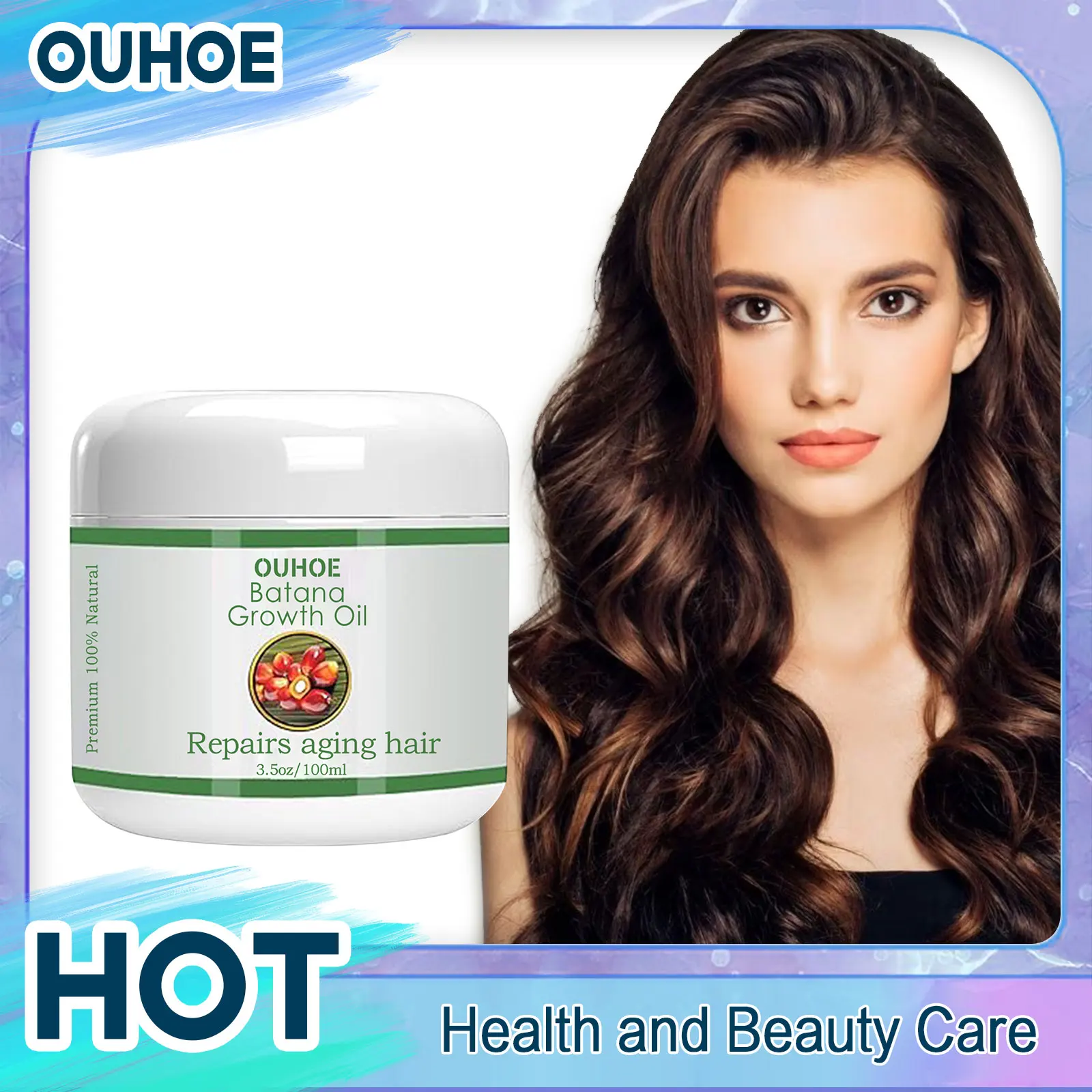 

OUHOE Hair Repair Cream Improve Dry Damaged Frizz Hair Smoothing Straightening Softing Moisturize Hair Growth Scalp Care 100ML
