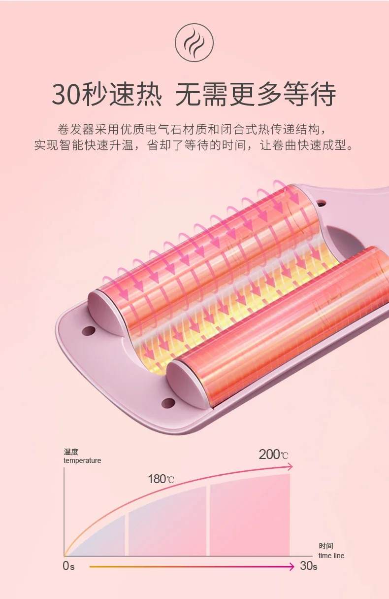 220V Professional Electric Hair Brush for Fluffy and Anti-Curling Hair with Egg Curl Head Styling Rod