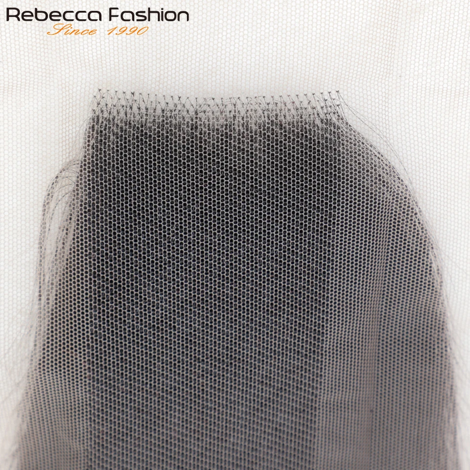 Rebecca 스트레이트 탑 레이스 클로저, 중간 부분 스위스 레이스, 투명 헤어 100%, 자연스러운 헤어 라인