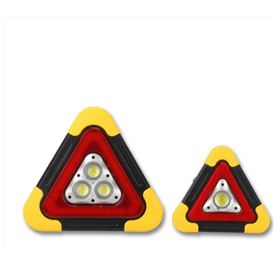 Car Tripod Warning Light LED Solar Charging Car Safety Triangle Reflective Emergency Light Working Light