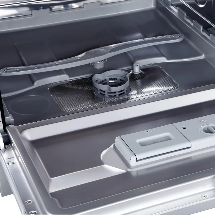 21–5/8 Zoll breiter 6-fach verstellbarer Arbeitsplatten-Geschirrspüler – Weiß – kompakte Küchenauflösung mit energieeffizientem Design und Stai