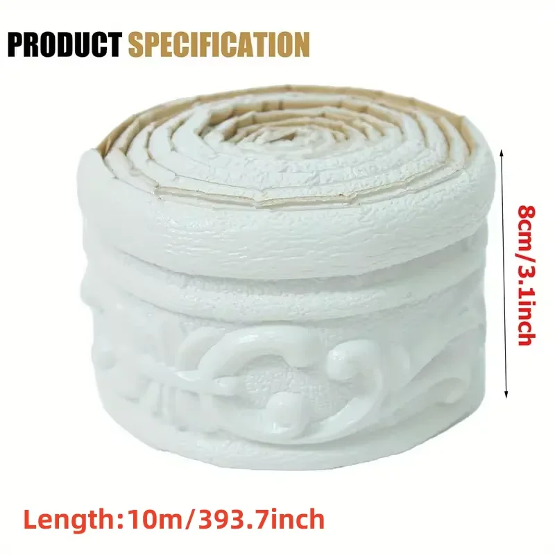 1 قطعة 10 متر/393.7 بوصة ثلاثية الأبعاد ملصق ذاتي اللصق جدار الكسوة خط التفاف الحدود ديكور غرفة المعيشة المنزلية لتقوم بها بنفسك ملصقات خلفية التلفزيون #2