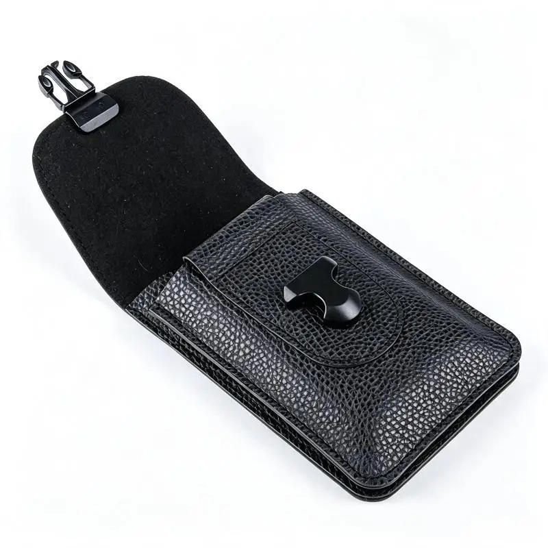 Herren Handy-Gürteltasche aus PU-Leder, Hüfttasche, Geldbörse, Handytasche, Laufgürteltasche, Reise- und Campingtasche, weich – Detail 5
