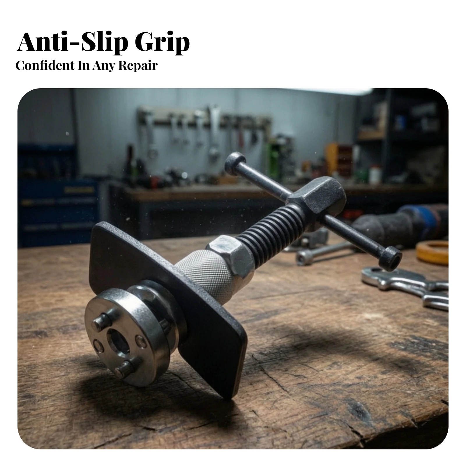 Brake Caliper Compression Tool with Adapters Threaded Brake Piston Reset Tool Hand-Operated Heavy-Duty for Mechanics