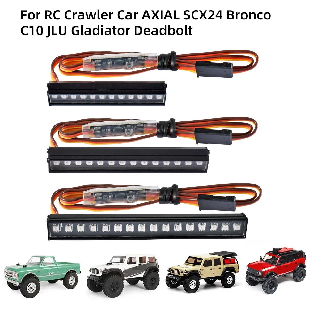 DUMBORC  RC LED Light Bar Colorful Roof Lamp Kit 45/56/64MM 8 Modes for RC Crawler Car AXIAL SCX24 Bronco C10 JLU Gladiator