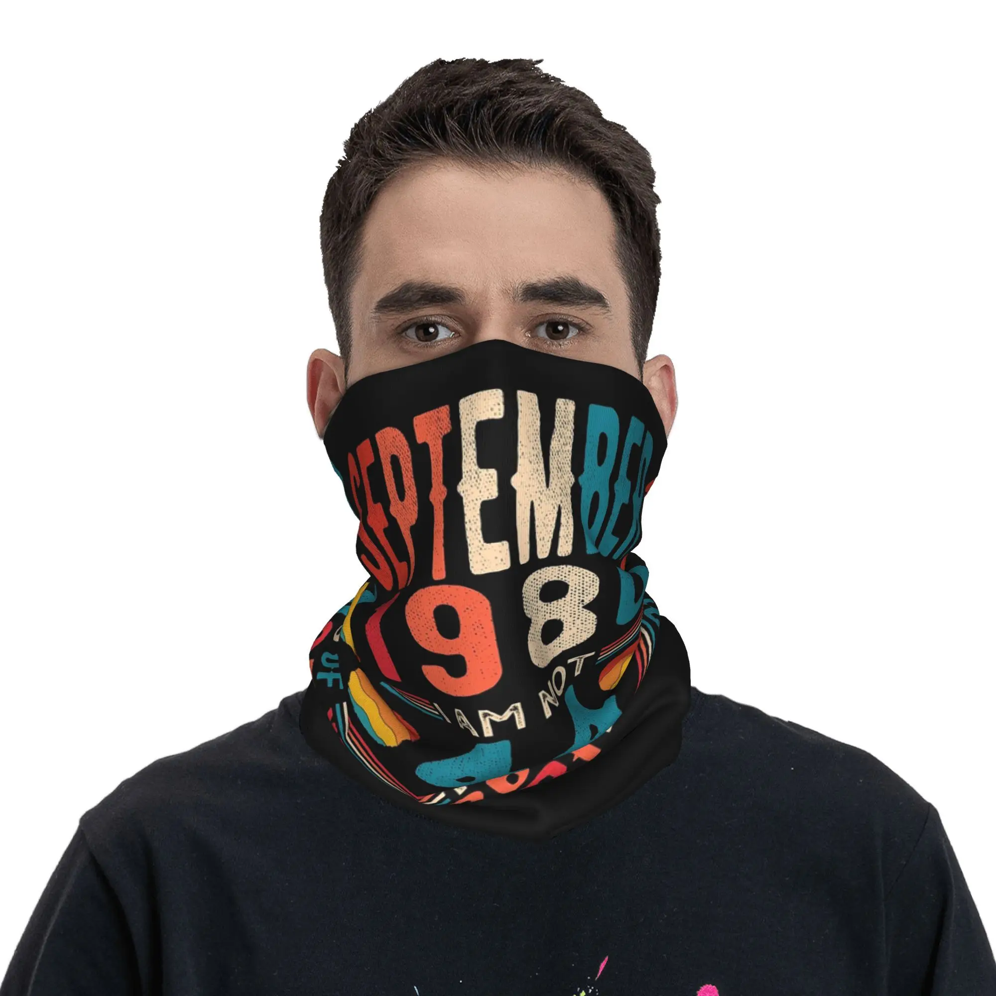 September 1980 I am not 44 I'm 18 with 26 Years of Experience Bandana Neck Gaiter Wrap Scarf Face Mask Hiking Fishing Men Women