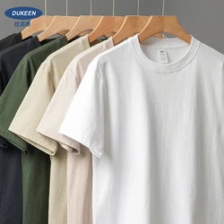 DUKEEN 8.1Oz 230gsm Men's Pure Cotton T Shirts 2025 Summer New Oversizes Solid Color T-Shirts for Men and Women Customizable