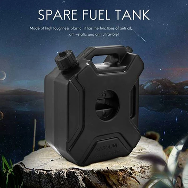 2Set 5L Liters Black Fuel Tank Can Car Motorcycle Spare Petrol Oil Tank Backup Jerrycan Fuel-Jugs Canister With Lock Key