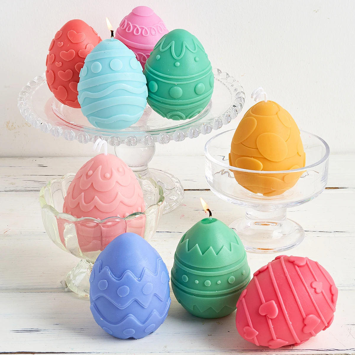 Easter Egg Ball Decoration Drop Glue Mold DIY Heart Egg Handmade Soap Aromatherapy Silicone Mold Plaster Craft Gift Production