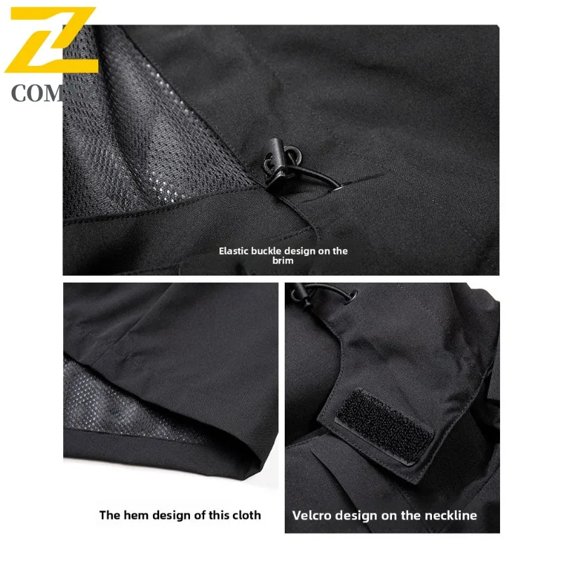 COMXZ Mens Jacket Classic New Hooded Adventure Breathable Windproof Windbreaker Hiking Camping Lightweight Spring Autumn Coat