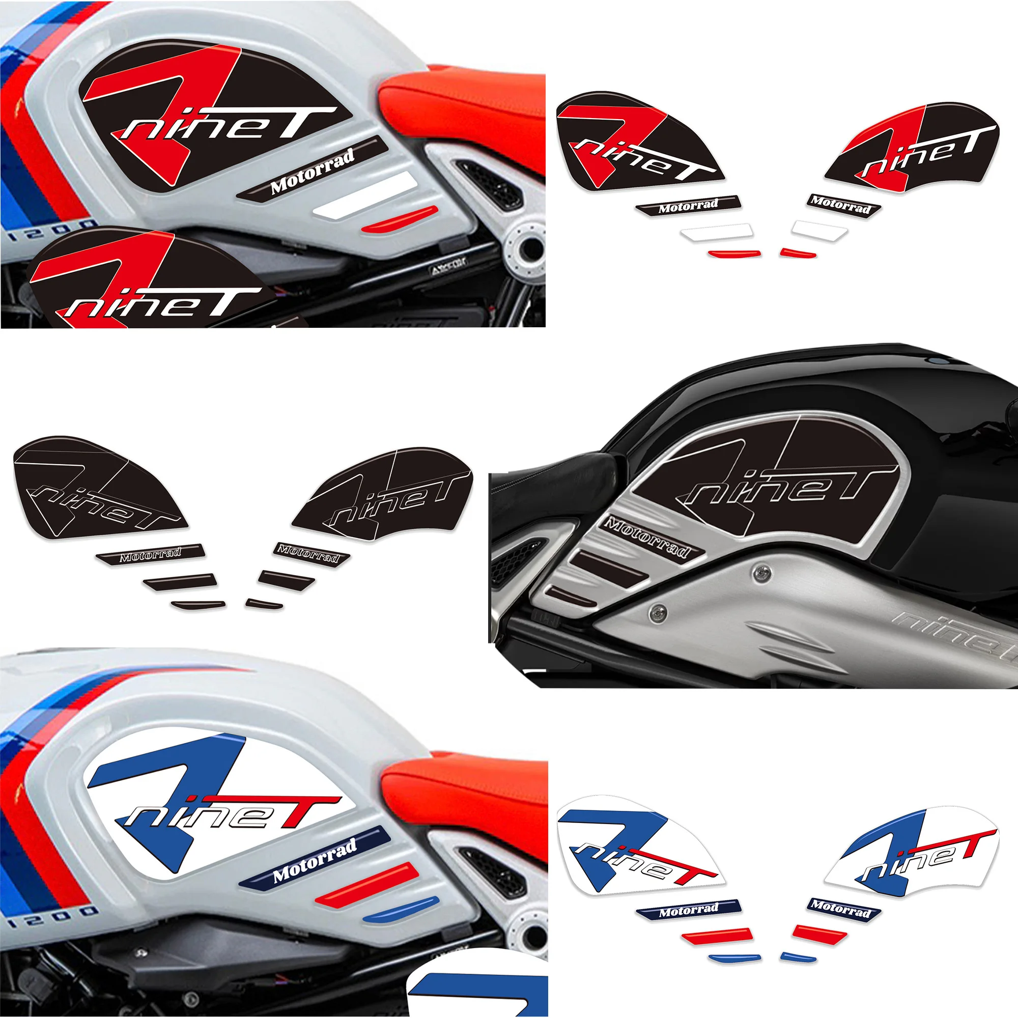 3D Gel Stickers for Motorcycle For BMW R NineT Nine T RnineT Protector Gas Fuel Oil Kit Tank Pad decals 2017-2023