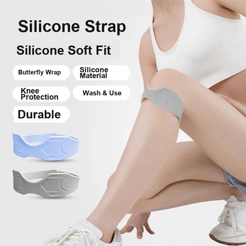 Silicone Sport Patella Knee Strap Anti-slip Anti-drop Knee Protector for Men Women Fitness Activities