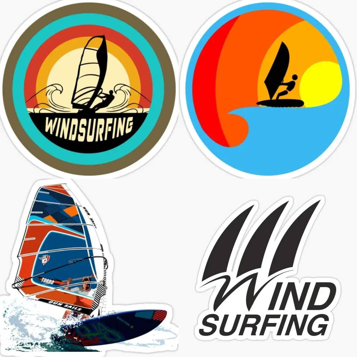 

Windsurfing Funny JDM Car Stickers 3D Personality Scratch-proof Window Trunk Vehicle Decal Tool Motorcycle Accessories