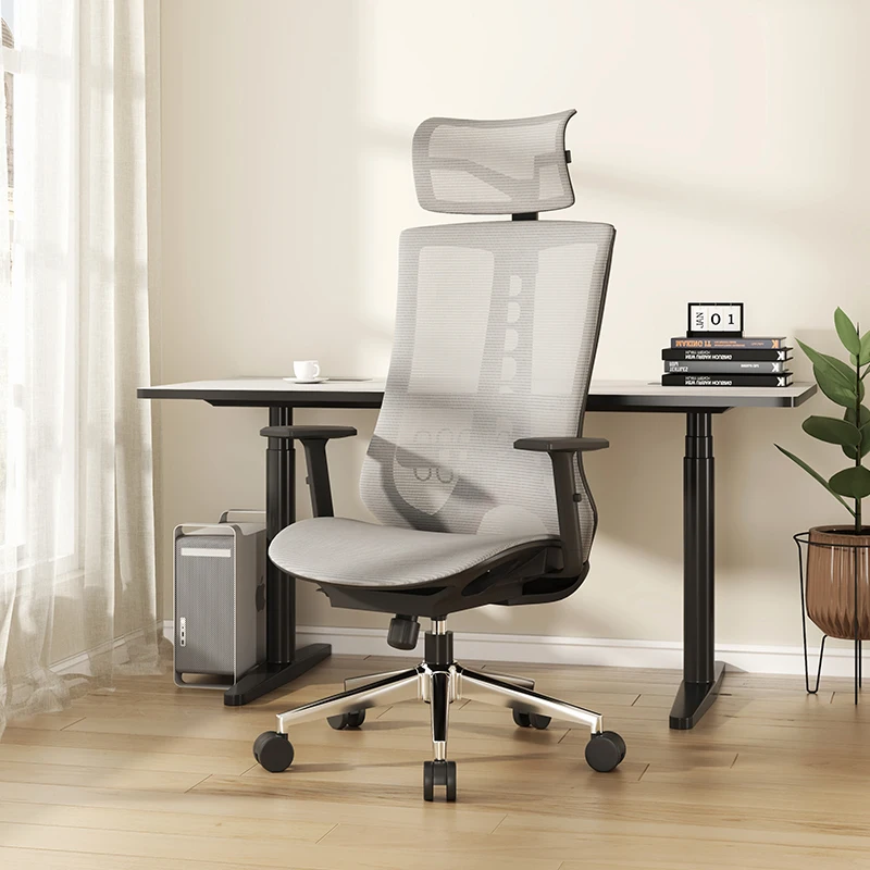 

Modern Grey Office Chair Mesh Seat Computer Desks Ergonomic Gaming Chair Head Support Free Shipping Silla Gaming Home Furniture